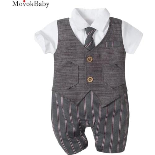 Baby boy sets Clothes Rompers Summer Fashion Striped Children Cotton Jumpsuit Clothing For 3 6 9 12 18 24Months