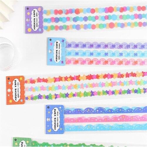 1 Roll Sparkling Sequined PET Strip Washi Tape Adhesives Tapes Decoration DIY Scrapbooking Sticky Lable Paper Masking Stickers