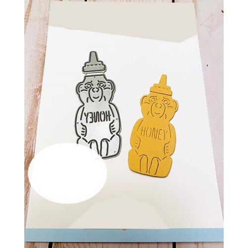 Cute Bee Jar Metal Cutting Data Slimline Essentials Scrapbooking Card Stencil Cut Die for Diy Handmade Card Crafts Big Die Gift
