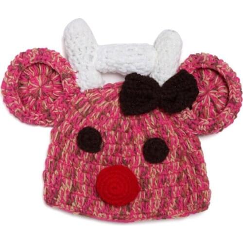 Baby Girl Boy cartoon hat Children Crochet hat Christmas Elk deer decoration Infant Accessories Photography Props