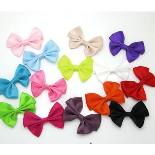 30pcs Mixed Baby Satin Ribbon Bowknot Hair Clips Applique DIY Craft Wedding Bow Tie Scrapbooking Decoration