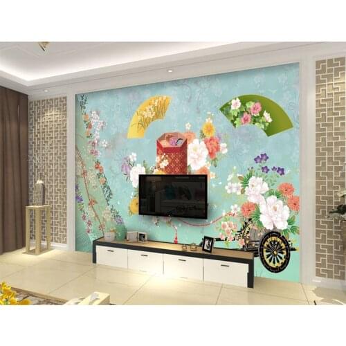Bacal Japanese Sakura Flower 3D Wallpaper Mural for Restaurant TV Background 3d Wall Papel Mural Wall paper Flower Sticker