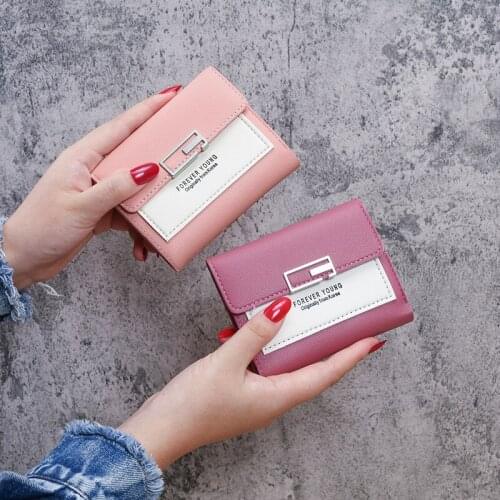 2021 New Small Purse Womens Short Fashion Trendy Folding Personality Students Cute Mini Fashion Wallet Coin Purse