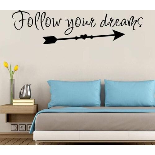 New Follow Your Dreams Wall Sticker Living Room Wallpaper Mural Decal Home Art Decor