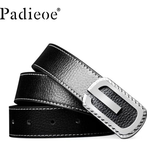 Padieoe men belt leather long luxury fashion automatic belt retro