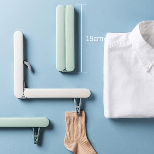 Portable Foldable Clothes Hanger Non-slip Seamless Clothes Organizer Travel Simple Drying Rack Underwear Socks Panties Clip