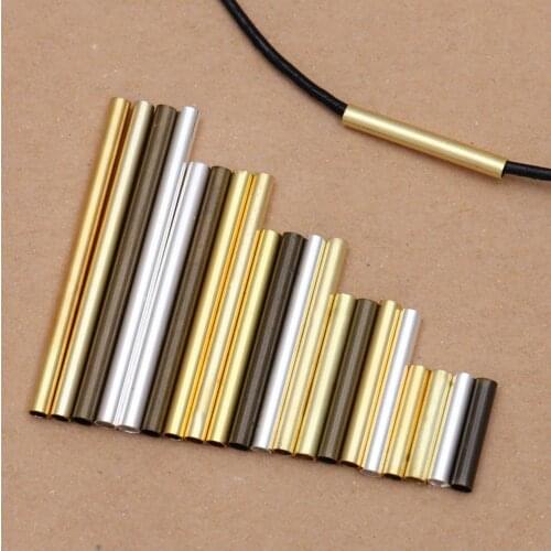 REGELIN 100pcs/lot 10-30mm Copper Spacer Beads Straight Tube Beads for DIY Chock Charm Necklace Bracelet Making