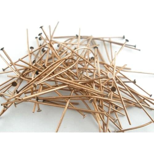 DoreenBeads 500 PCs Copper Tone Head Pins Findings 30x0.7mm(21 gauge)
