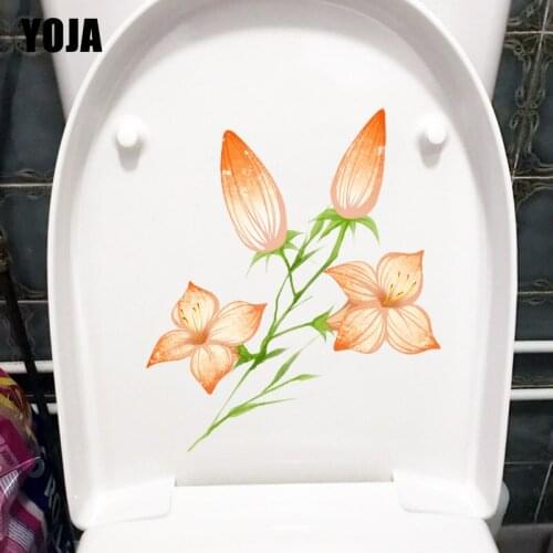 YOJA 19.2X22.3CM Yellow Flowering Branch Home Decor Living Room Wall Sticker Toilet WC Decal T1-1884