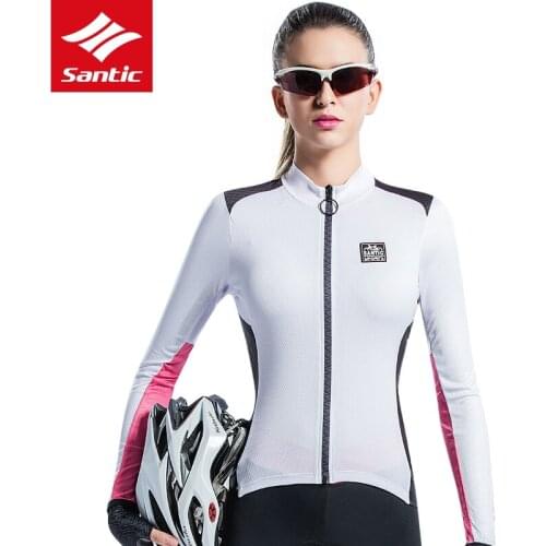 Santic Women Long Sleeve Cycling Jersey Spring Summer MTB Road Bike Bicycle Jersey Anti-UV Breathable Cycling Clothing