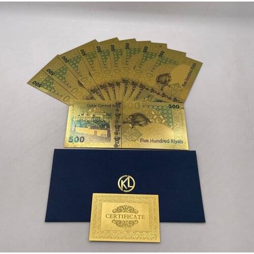 10pcs 0 Euro Mona Lisa Smile 500 Euro 500 Riyals Gold Banknotes Souvenir Ticket Cards for Momery Collection