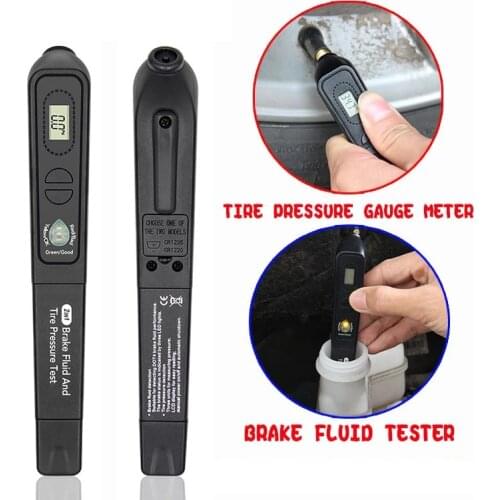 2in1 Car Brake Fluid Oil Tire Pressure TPMS Tester Indicator Pen Diagnostic Tools Brake Fluid Tester Digital Tire Pressure Gauge