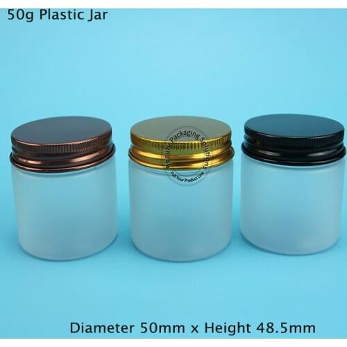 30pcs/Lot Promotion 50g Plastic Cream Jar Empty Cosmetic Container Small Bottle Facial Cream Vial Refillable Aluminum Cap