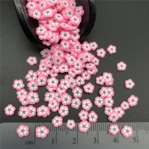 50g Pink Flower Polymer Clay Sprinkle For Kids Diy ,Soft Clay For Craft Clay/Nail Art/Scrapbook Decoration DIY,Filler