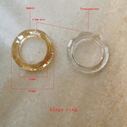 51mm crystal lamp glass amber/Transparent loose swinging ring for flying rings hanging chandelier crystal lighting accessories