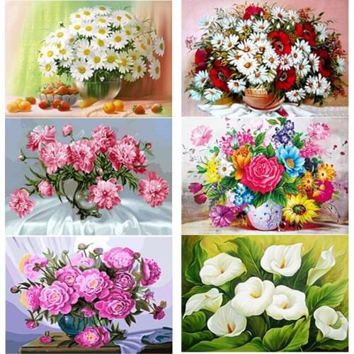 New 5D DIY Diamond Painting Full Square Round Drill Scenery Cross Stitch Daffodil Diamond Embroidery Crafts Home Decor Art Gift