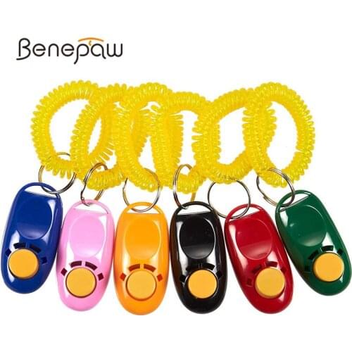 Benepaw Effective Portable Dog Clicker With Elastic Wrist Band Comfortable Big Button Loud Sound Pet Training Easy To Use