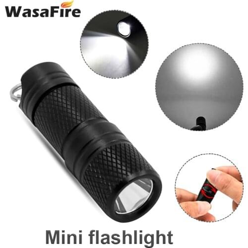 New Pocket Keychain Torch Mini Rechargaeble Led Flashlight White Light Portable Super Small Lantern with Battery for Camping