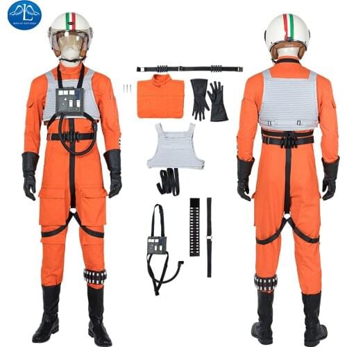 Squadrons Cosplay Costume Red Squadron Pilots Uniform Spacesuit Helmet Halloween Costumes for Adult Custom Made