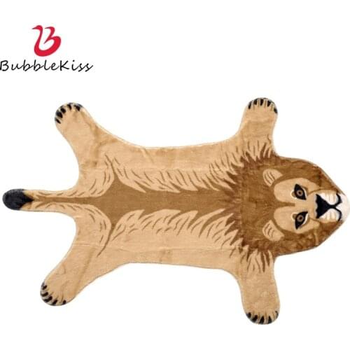 Bubble Kiss Faux Rabbit Fur Rug Cute Lion Pattern Carpet Creativity Childrens Room Decor Floor Mats Home Coffee Tables Foot Pad