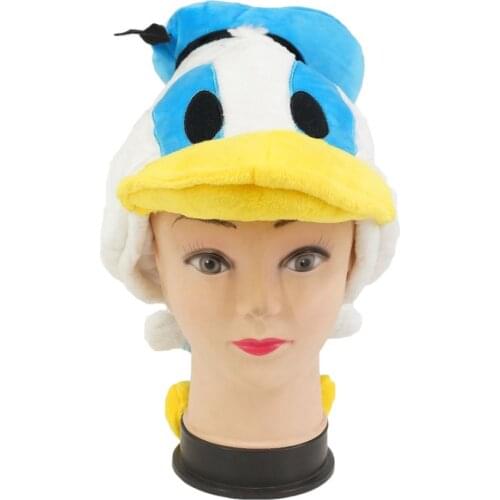 Disney Donald Fauntleroy Duck Stuffed Plush Peaked Cap Kawaii Cartoon Don Unisize Cutout Hat Travel Don Gifts for Children Girls