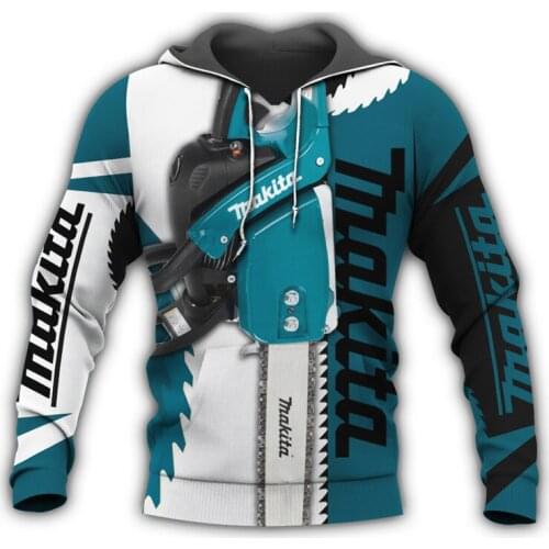 New refined electric saw 3D full body printing clothing fashion casual Hoodie / Sweatshirt / zipper jacket