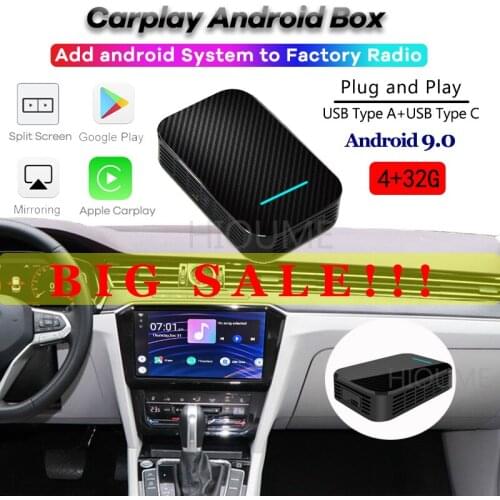 NEW 4+32G Apple Carplay Ai Box Android 9.0 System GPS Stereo Split screen for Citroen Chevrolet Hyundai Honda Nissan Toyota