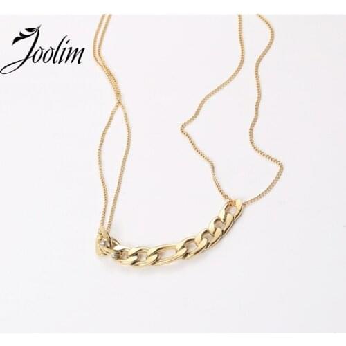 Joolim Jewelry Wholesale Chunky Chain Mixed Chain Necklace Stainless Steel Jewelry