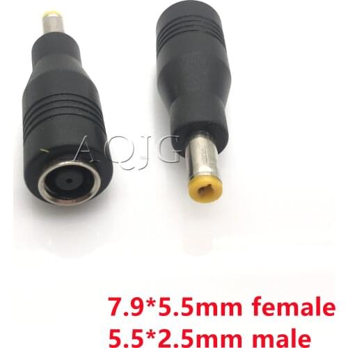 1pcs 7.9 x 5.5mm Female to 5.5 x 2.5mm Male Plug Converter Dc Plug Power Adapter Charger Connector Tip for Asus Lenovo Laptop
