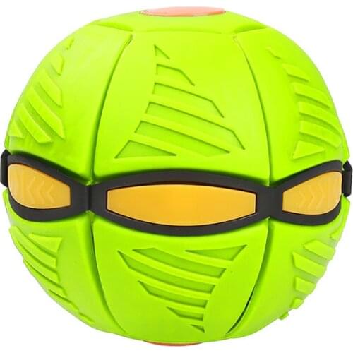 Flat Deformation Ball Flying Saucer Shape Glowing Toy Outdoor Bouncing Ball Rebound Bouncing Ball Parent-Child Interaction Game