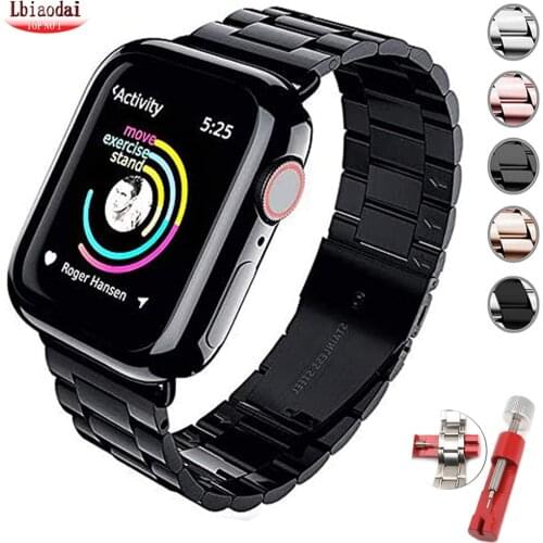 Strap For Apple Watch 6 band 44mm 40mm 38mm 42mm Stainless Steel Link Bracelet Watchband Accessories for iwatch series 5 4 3 SE