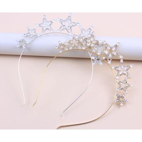 Stonefans Luxury Jewelry Star Cubic Zirconia Headband Hair Piece for Women Bridal Tiara Hair Crown Wedding Head Accessories