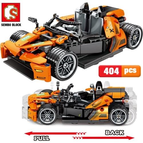 Sembo City Pull Back Mechanical Vehicle Building Blocks Creator Electric Racing Car Model Bricks Educational Toys for Kids Gifts