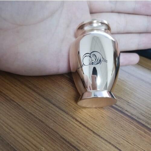 Rose Gold Stainless Steel Cremation Keepsake Urn for Miscarriage Baby Infants Ashes Holder