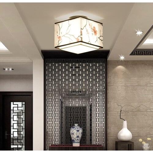 Fabric lampshade decorative aisle lighting Chinese style ceiling lamp living room bedroom led ceiling light LB122116 Cloth lamp