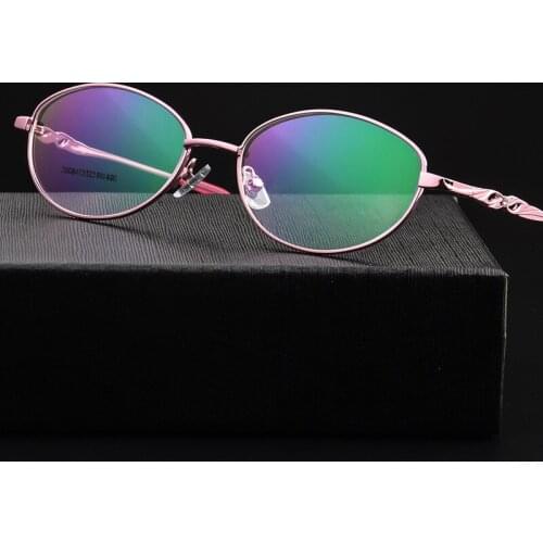 Ultra-light Titanium Alloy Thick Gold Plated Metal Myopia Glasses Frame Can Insert Presbyopic Glasses Frame Rx able