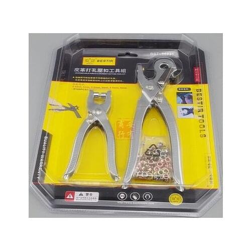 BESTIR eavy Duty Leather Hole Punch Hand Pliers Belt Holes Punches set hand tools NO.96431 freeshipping wholesale