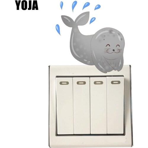 YOJA Water-playing Sea Lion Decor Wall Switch Sticker Living Room Bedroom Decals Personalized 8SS1275