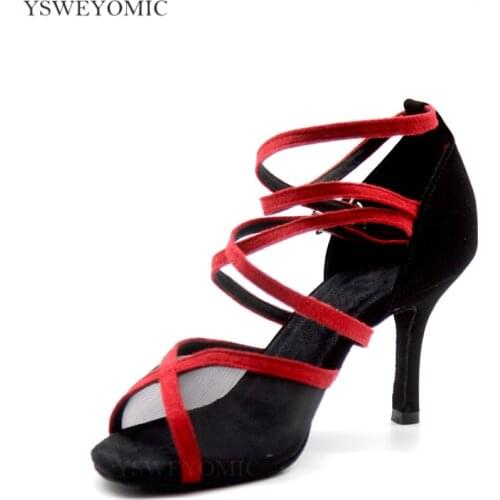 Summer New Style Latin Dance Shoes Professional Soft Padding thicker insole Comfortable High Heel Salsa Shoes Women