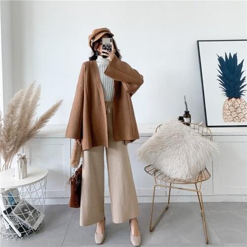 [ZAYAU]Spring and Autumn New Knitted Sweater Coat Women Lazy Loose Medium Length Versatile Long Sleeve Cardigan Retro Chic