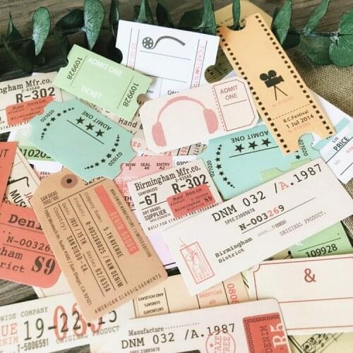27pcs Retro Tickets Stickers for Scrapbooking Happy Planner/ DIY Crafts/ Card Making Decoration