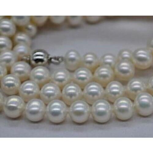 AAA Gorgeous Natural Rainbow white8-9mm round freshwater pearl Necklace 35"