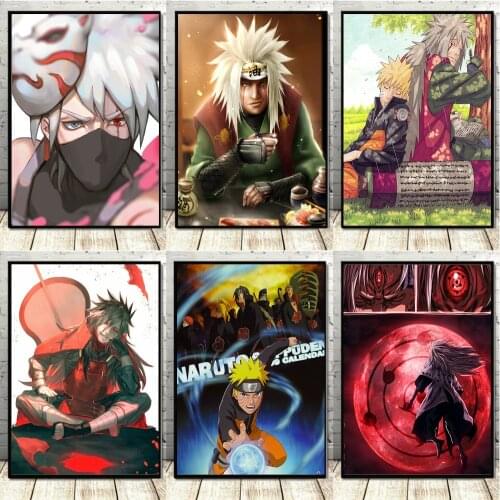 Anime Naruto Canvas Painting Uzumaki Naruto Uchiha Sasuke Haruno Sakura Character Poster Childrens Room Bedroom Decoration