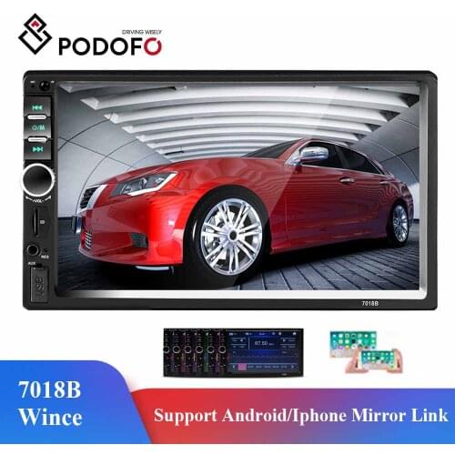Podofo 7018B 2din Car Radio Stereo Receiver 7" HD Autoradio BT Car Multimedia Player USB FM AUX Support Rear View Camera