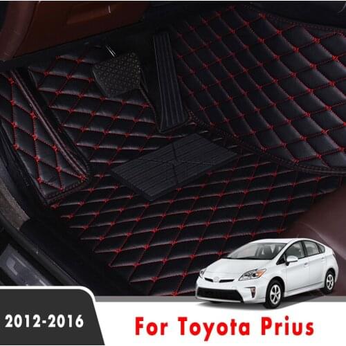 LHD For Toyota Prius 2016 2015 2014 2013 2012 Car Floor Mats Styling Custom Interior Accessories Leather Carpets Waterproof