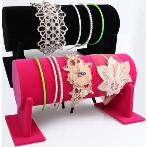 Velvet Detachable Headband Hair Hoop Hair Clasp Display Stand Rack 36cm headband organizer storage Bar for Shop Jewelry Display