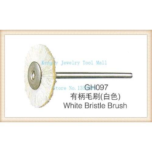 Jewellery making white round bristle brush with 2.35mm metal shank 50pcs/lot