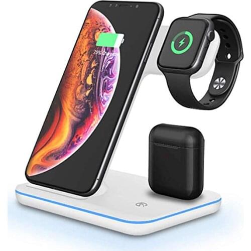 3 in 1 Wireless Charger Charge Stand for iPhone Airpods Apple Watch 15W Wireless Charging for iPhone for Samsung forHuawei