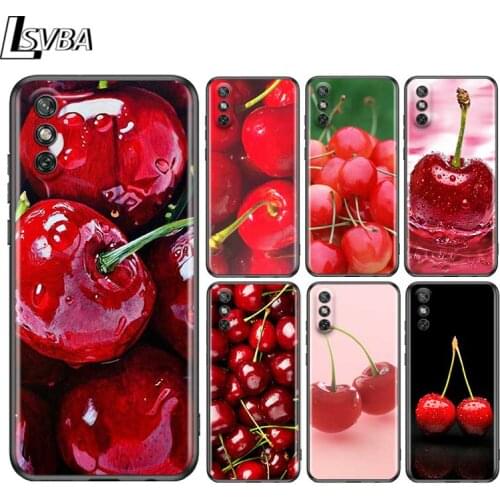 Cherry Fruit for Huawei Y9A Y9S Y9 Y8S Y8P Y7P Y7 Y6 Y5P Y5 Lite Pro Prime 2020 2019 2018 2017 Black Phone Case
