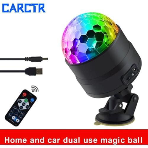 DJ RGB Car Interior Ambient Light Sound/Remote Control Home Party KTV Decorative Flash LED Rotating Car Atmosphere Lights Star